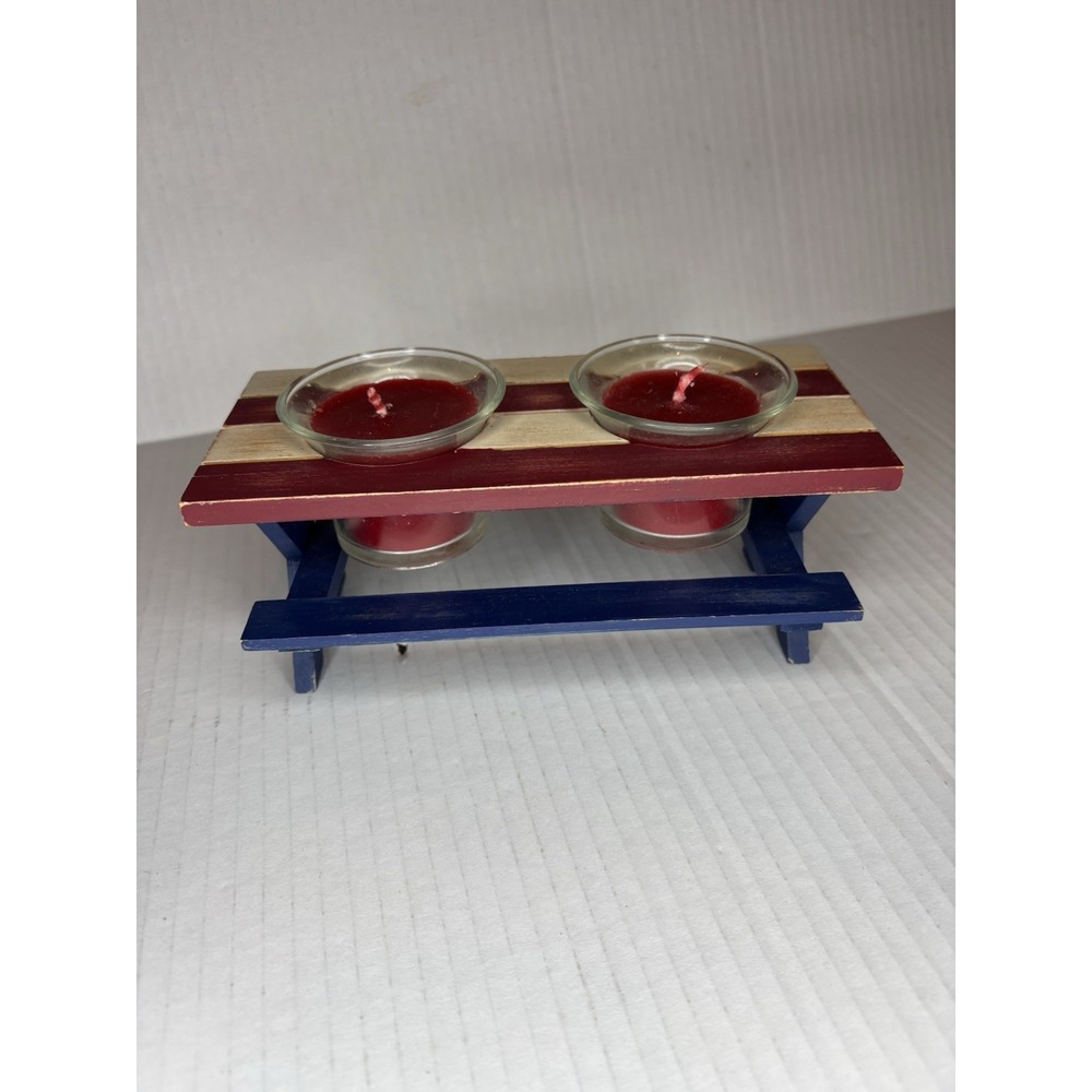 Picknick Table Votive Candle Holder Patriotic